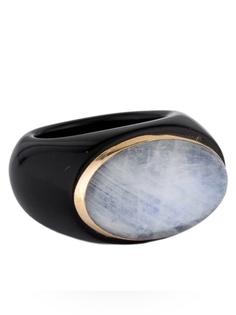 Ross Simons 14kt yellow gold onyx and moonstone ring NWOT, size 7. Read below